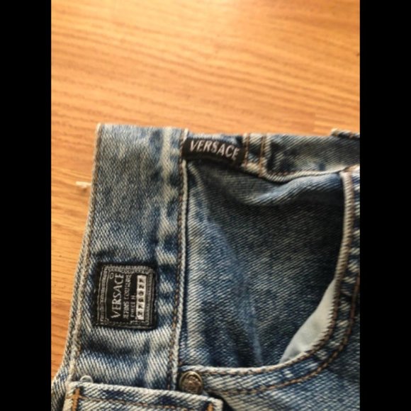 Vtg 90s Versace Jeans Wide Leg Jeans - Picture 6 of 10